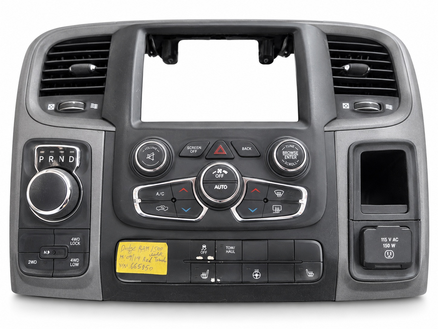 2019 RAM 1500 Centre Dash Bezel with Climate Controls, Rotary Shifter & 4WD Switch