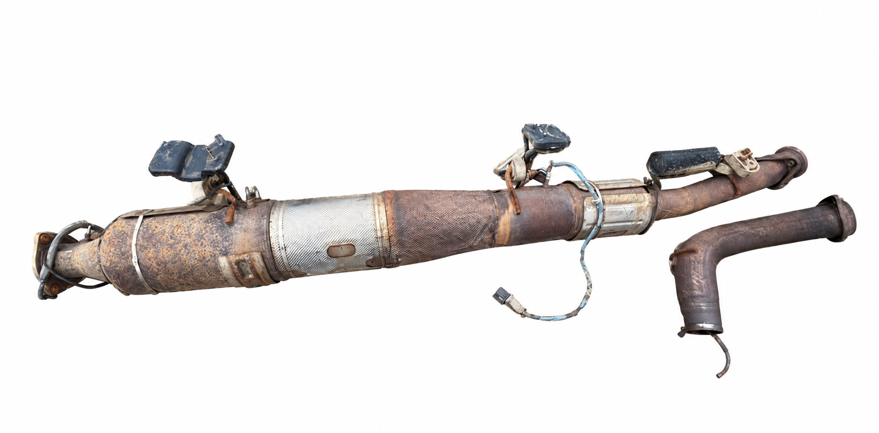 Used Diesel Particulate Filter (DPF)  Assembly with Sensors & Pipe
