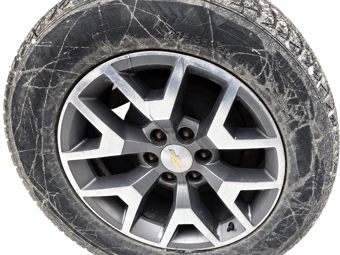 2012 Chevrolet Silverado 1500 20-Inch Wheels with 275/55R20 Studded Winter Tires