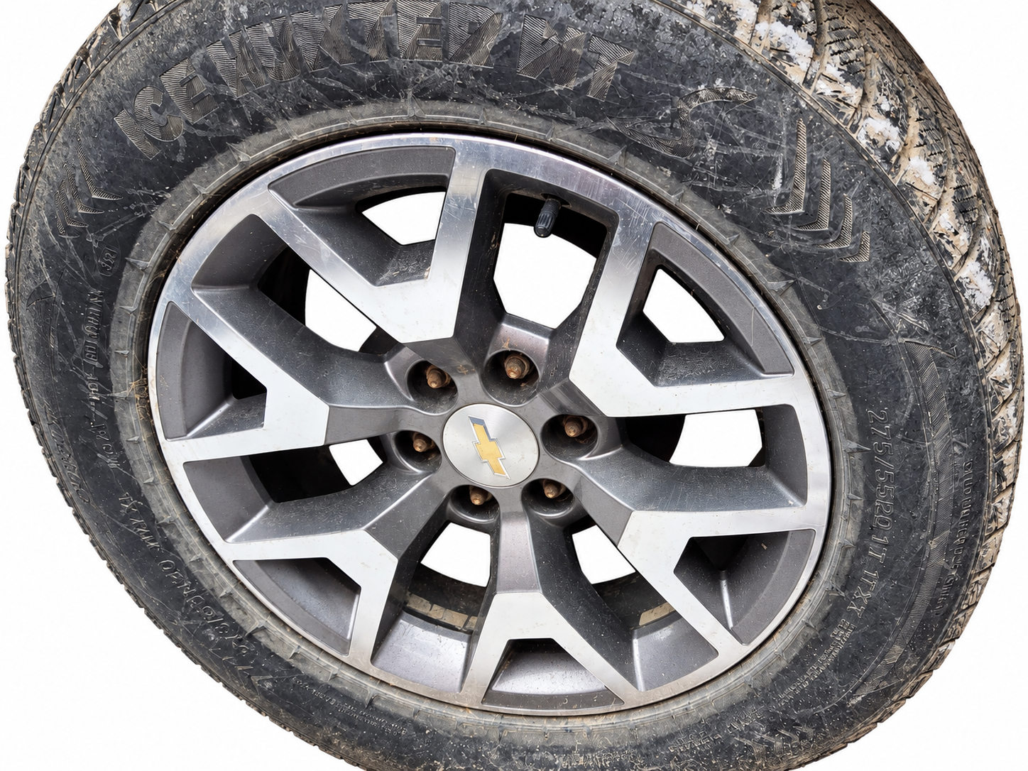 2012 Chevrolet Silverado 1500 20-Inch Wheels with 275/55R20 Studded Winter Tires