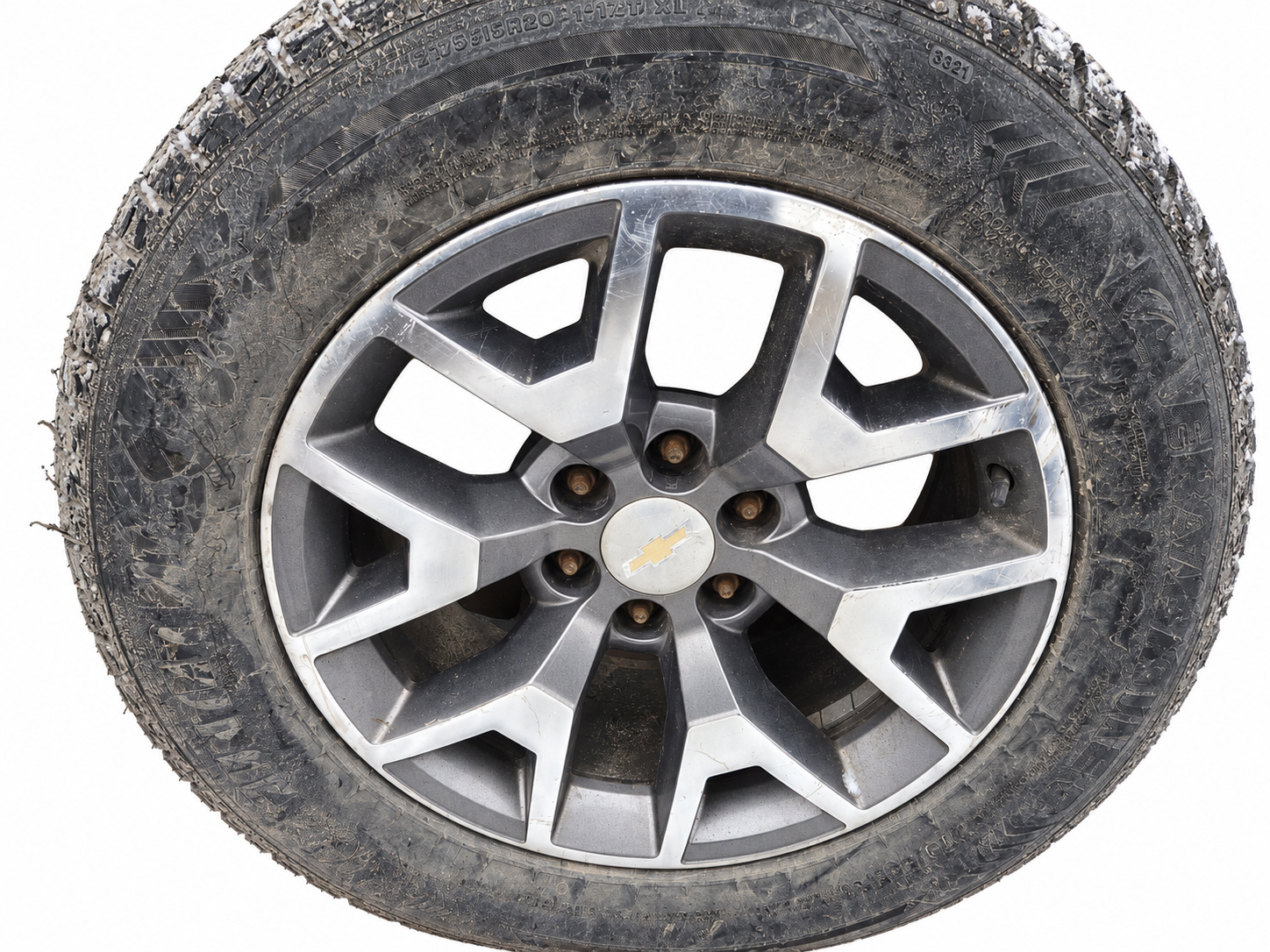 2012 Chevrolet Silverado 1500 20-Inch Wheels with 275/55R20 Studded Winter Tires